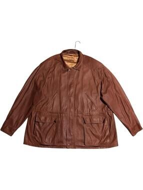 3XB Remy Leather Jacket Soft Lambskin Field Coat Safari Western 90s 80s Vintage